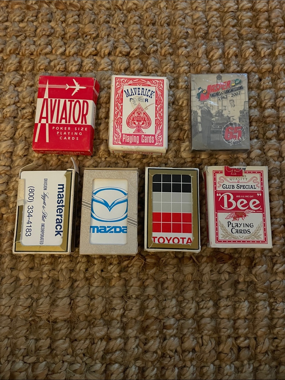 Set of 7 mixed playing cards